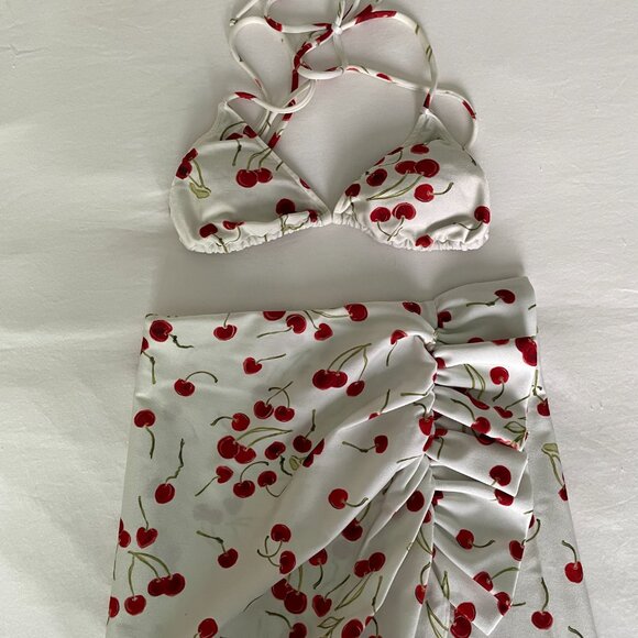 Adriana Degreas S Cherry Bomb Ruffled Midi Skirt - Swimwear - Picture 5 of 5